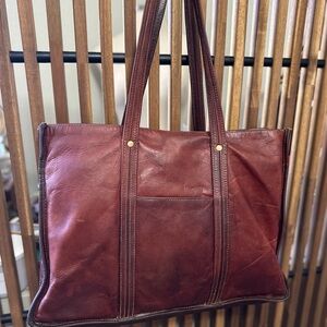 Vintage America Deep Brown Leather Briefcase